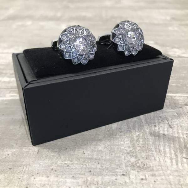 boutons de manchette strass scintillante